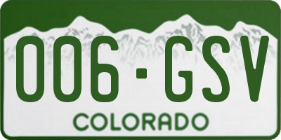 CO license plate 006GSV