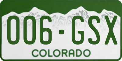CO license plate 006GSX