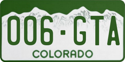 CO license plate 006GTA