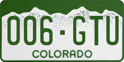 CO license plate 006GTU