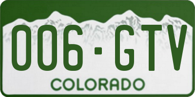 CO license plate 006GTV