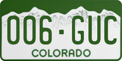 CO license plate 006GUC