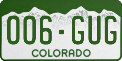 CO license plate 006GUG