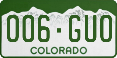 CO license plate 006GUO