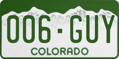 CO license plate 006GUY