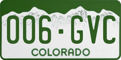 CO license plate 006GVC