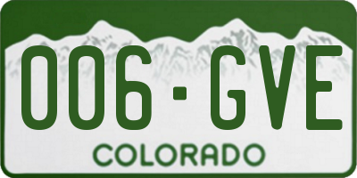 CO license plate 006GVE