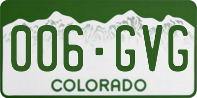 CO license plate 006GVG