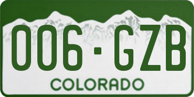 CO license plate 006GZB