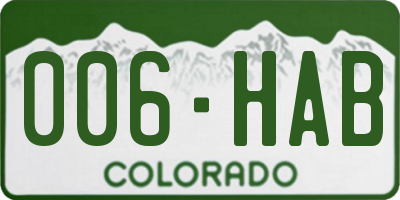 CO license plate 006HAB