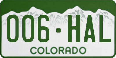 CO license plate 006HAL