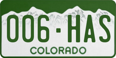 CO license plate 006HAS