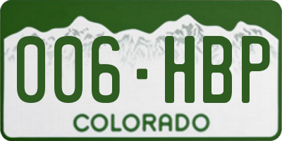 CO license plate 006HBP