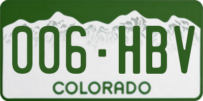 CO license plate 006HBV