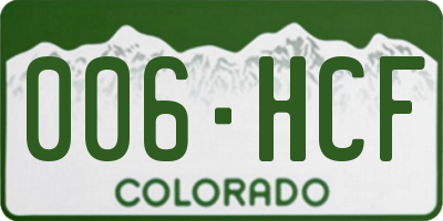 CO license plate 006HCF