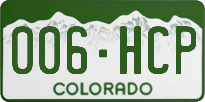 CO license plate 006HCP