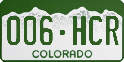 CO license plate 006HCR