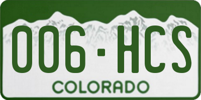 CO license plate 006HCS