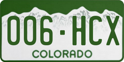 CO license plate 006HCX