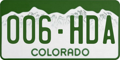 CO license plate 006HDA