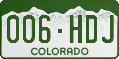 CO license plate 006HDJ