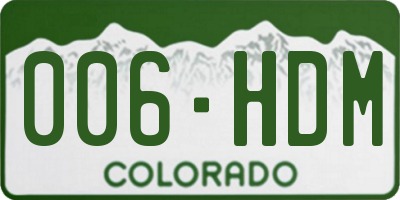 CO license plate 006HDM