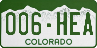 CO license plate 006HEA