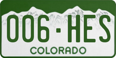 CO license plate 006HES