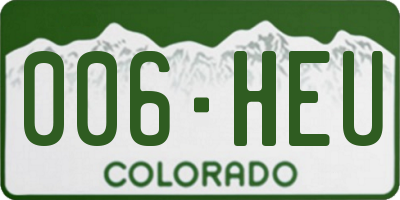 CO license plate 006HEU
