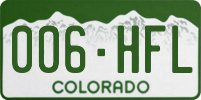 CO license plate 006HFL