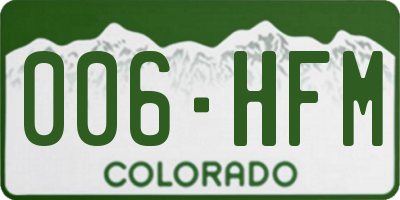 CO license plate 006HFM