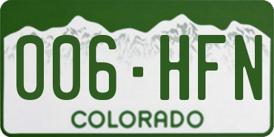 CO license plate 006HFN