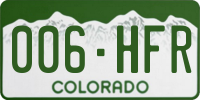 CO license plate 006HFR