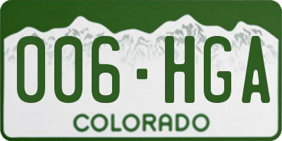 CO license plate 006HGA