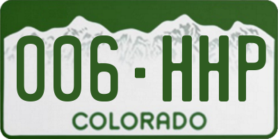 CO license plate 006HHP