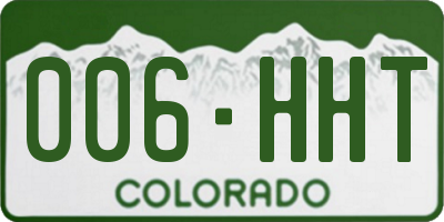 CO license plate 006HHT