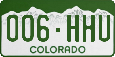 CO license plate 006HHU