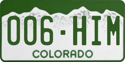 CO license plate 006HIM