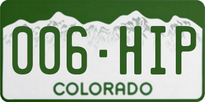 CO license plate 006HIP