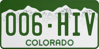 CO license plate 006HIV