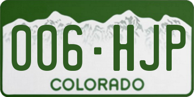 CO license plate 006HJP