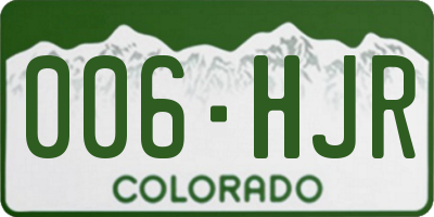 CO license plate 006HJR