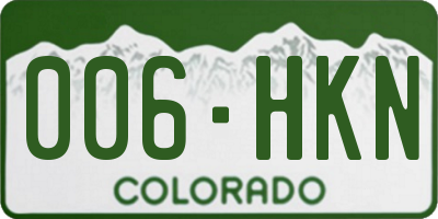 CO license plate 006HKN