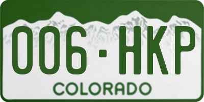 CO license plate 006HKP