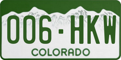 CO license plate 006HKW