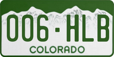 CO license plate 006HLB