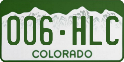 CO license plate 006HLC