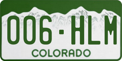 CO license plate 006HLM