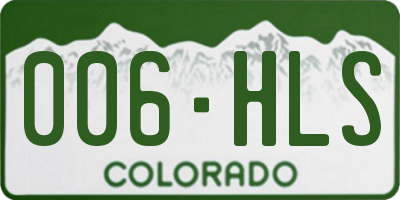 CO license plate 006HLS