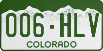 CO license plate 006HLV